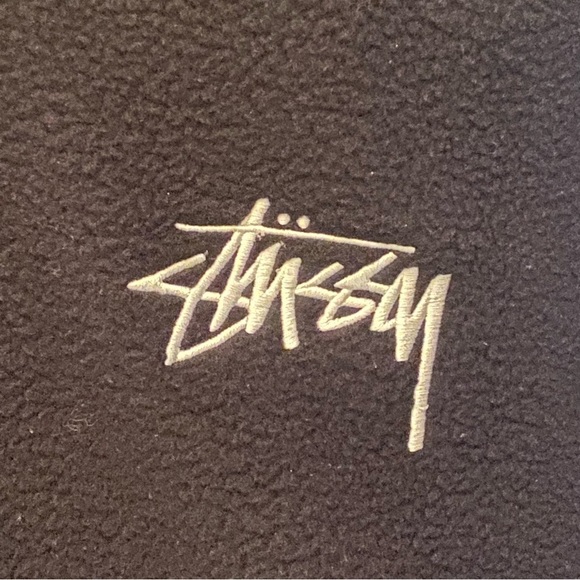 STUSSY Black Plush Fleece Streetwear Hoodie Sweatshirt Size XS-Unisex - Picture 2 of 7